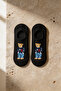Unisex Teddy Patterned Sneaker Invisible Socks Black - 3
