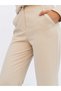 Women's Stone High Waist Slit Detailed Carrot Cut Ankle Length Woven Trousers - 8