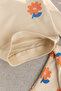 Girl's Cotton Beige Floral Patterned Sweatshirt Leggings Set Soft Texture - 4