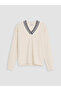 Ecru Oversize Soft Touch Women's Sweatshirt - 5