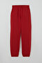 Boy's Sweatpants with Elastic Waist and Cuffs, Solid Color, 4-8 Years Old, Red