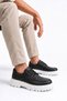 Jy-T13 Nova Lace-Up Leather Men's Casual Sports Classic Shoes Cbt - Black - 6