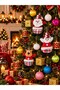 15 Piece Christmas Tree Ornament Set Colorful Ball Drum Gift Package Santa Claus Snowman Deer Plush - 2