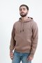 Men's 3 Thread Threaded Winter Combed Cotton Hooded Sweatshirt with Side Pockets, Soft Puff Fabric, Brown - 5