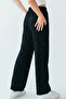 Girl's Pants with Stone Accessories and Elastic Waist, Ages 8-14, Black - 2