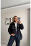 Hooded Knitwear Cardigan with Denim Pocket Detail - 7