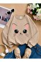 3 Yarn Combed Cotton Cat Printed Unisex Children's Crewneck Sweat Qa3