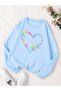 3 Yarn Combed Colorful Paw Heart Unisex Children's Crewneck Sweat Qa2