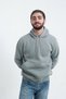 Men's 3 Thread Threaded Winter Combed Cotton Hooded Sweatshirt with Side Pockets, Soft Puff Fabric, Light Gray - 6