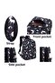3-Piece Unicorn Printed Backpack Set Black/White/Blue - 5