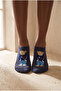 Unisex Teddy Patterned Sneaker Invisible Socks Navy Blue - 2