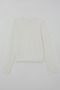 Girl's Long Sleeve T-Shirt, Solid Color, Ages 9-14, Ecru - 4