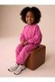 Cherry Motif Girls' Striped Floral Patterned School Sweatshirt and Sweatpants Set
