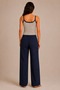 Women's Thin Straps Contrast Ribbed U-Neck Ribbed Crop Tank Top - 5