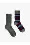 Striped 2-Piece Sock Set - 2