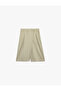 High Waist Viscose Blended Pleated Wide Leg Shorts with Pockets