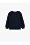 Embroidered Long Sleeve Crew Neck Oversize Sweatshirt - 6