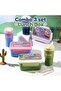 Bento Lunch Box, 3 Set Combo Pack with Matching Water Bottle – 1200ml 3-Compartment Leak-Proof Meal Container, Includes Built-in Spoon & Fork, BPA-Free, Durable School & Picnic Set for Boys & Girls