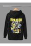 Ronaldo Nazario Printed Cotton Long Sleeved 3-Yarn Hooded Sweatshirt
