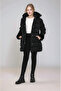 Girl's Fur Detailed Long Slim Fit Casual Winter Lined Thick Coat - 3