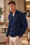 Men's Standard Fit Hair Knit Half Zipper Knitwear Sweater - 2