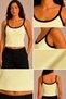 Women's Thin Straps Contrast Ribbed U-Neck Ribbed Crop Tank Top - 6