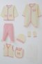 Baby Girl Hospital Release Outfit, 8-Piece Set with Bow Embroidery, 0-3 Months, Cream - 2
