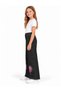 28609-26 Girl's Palm Tree Embroidered Casual Jeans with Tassels and Wide Legs, Ages 6-12 - 4