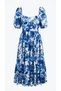 Blue floral midi dress