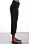 Black Straight Cut Fabric Trousers 13639 - 5