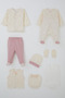 Baby Girl Hospital Release Pack of 8, Floral Patterned, 0-3 Months, Cream