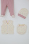 Baby Girl Hospital Release Pack of 8, Floral Patterned, 0-3 Months, Cream - 5
