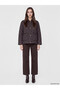 Velvet Shirt Collar Leopard Patterned Women's Puffer Coat - 2