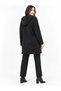 Asez Boutique Women's Hooded 7-Button Plush Textured Long Knitwear Cardigan 9084 - 3