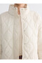 Lcw Grace Beige Stand Collar Quilted Women's Puffer Coat - 4