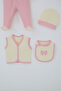 Baby Girl Hospital Release Outfit, 8-Piece Set with Bow Embroidery, 0-3 Months, Cream - 5