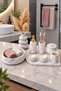 Marble Patterned Bathroom Wc Accessory Set Soap Dish Toothbrush Holder Presentation Tray Candlestick Candle Holder Vase - 2