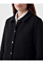 Vizyon New Season Black Shirt Collar Quilted Women's Coat - 3