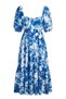 Blue floral midi dress - 3