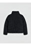 Lcw Vision Black Stand Collar Women's Leather Look Puffer Coat - 6