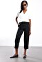 Black Straight Cut Fabric Trousers 13639 - 3