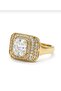 Gold Plated Rectangular Design Zircon Stone Ring