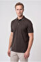 Ds Damat Regular Fit Brown Pique Textured T-Shirt - 3