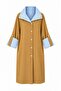 Inner Neck and Sleeve Part Blue Checkered Parka Jacket Camel
