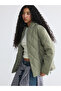Xside Khaki Hooded Quilted Women's Puffer Jacket