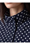 High Collar Polka Dot Oversize Women's Coat - 3