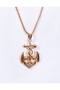 Stone Anchor Figured Necklace – Gold Color Chain Necklace with Shiny Stone Detail - 2