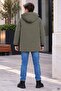 Khaki Zipper Pocket, Arma Detail, Fur Inside, Removable Hood, Boy's Coat 24905 - 3