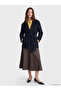 Ozmarka New Season Navy Blue Belted Women's Blazer Jacket - 2