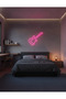 Elektro Gitar Figürlü LED Neon Duvar Tablosu | Pembe Aydınlatmalı Dekor | Müzik Odası - 5